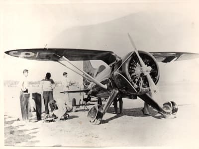 Hall Bulldog at Cleveland OH with group, right front view